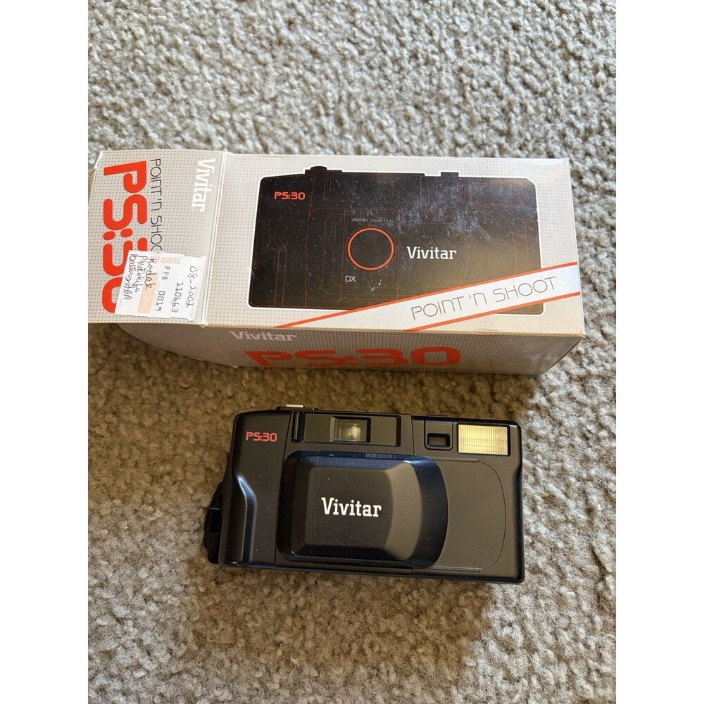 Vintage Vivitar PS:30 35mm Film Camera Point Shoot DX Flash Lens 1:5.6 Black